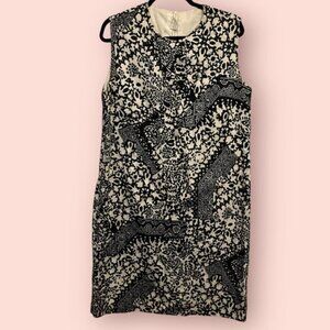 Vintage Black and White Textured Dress